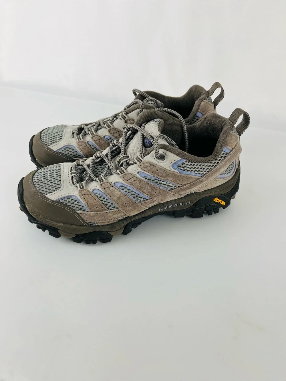 Merrell Women's Moab 2 Vibram Vent Hiking Shoes Falcon Gray and Blue Size 8.5
